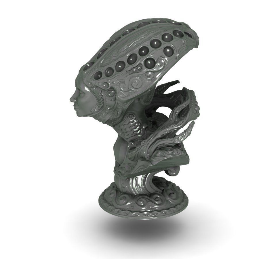 Beautiful bust the girl from the future 3D model_1