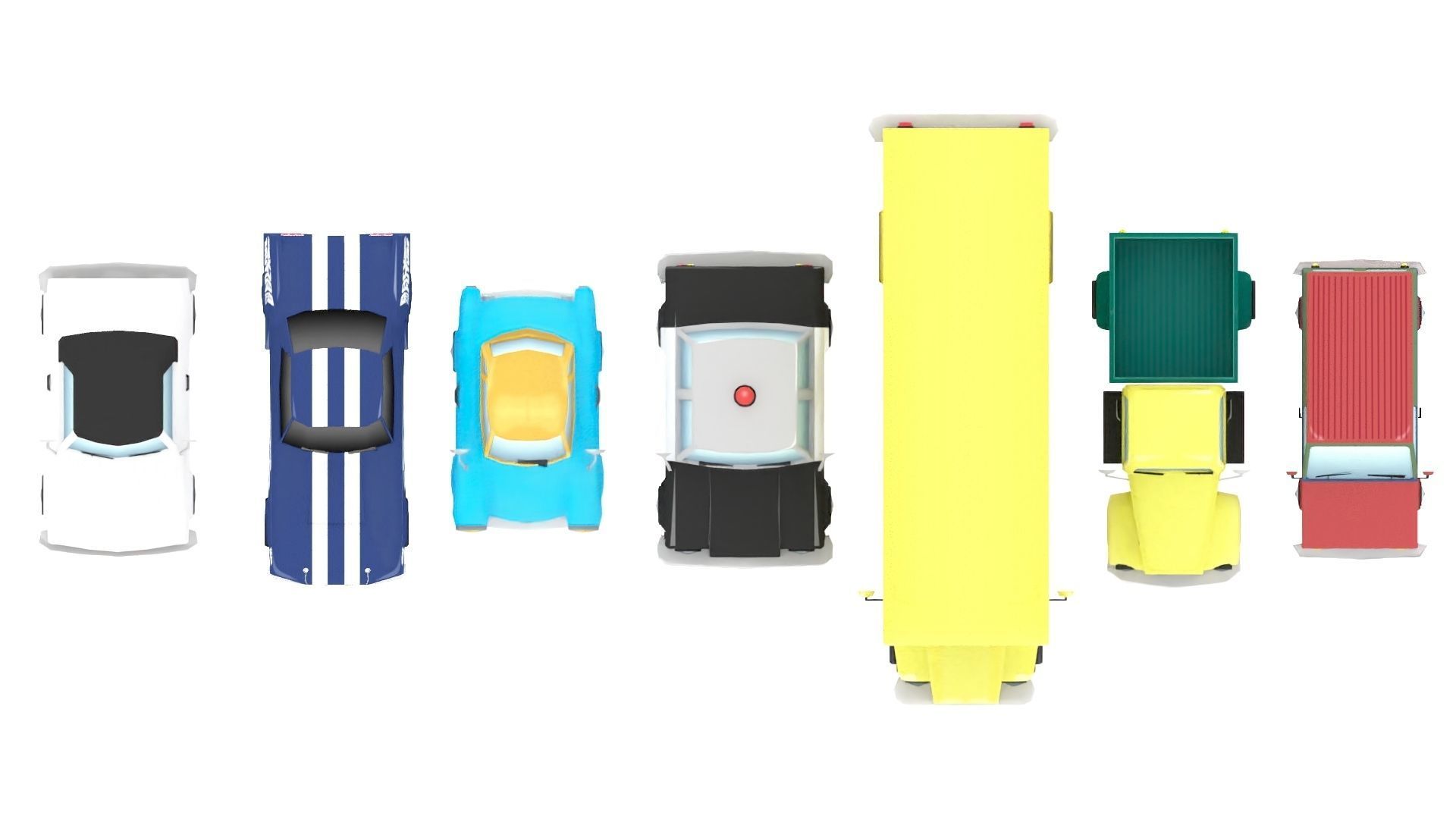 Toon Cars Pack Low-poly 3D model_2