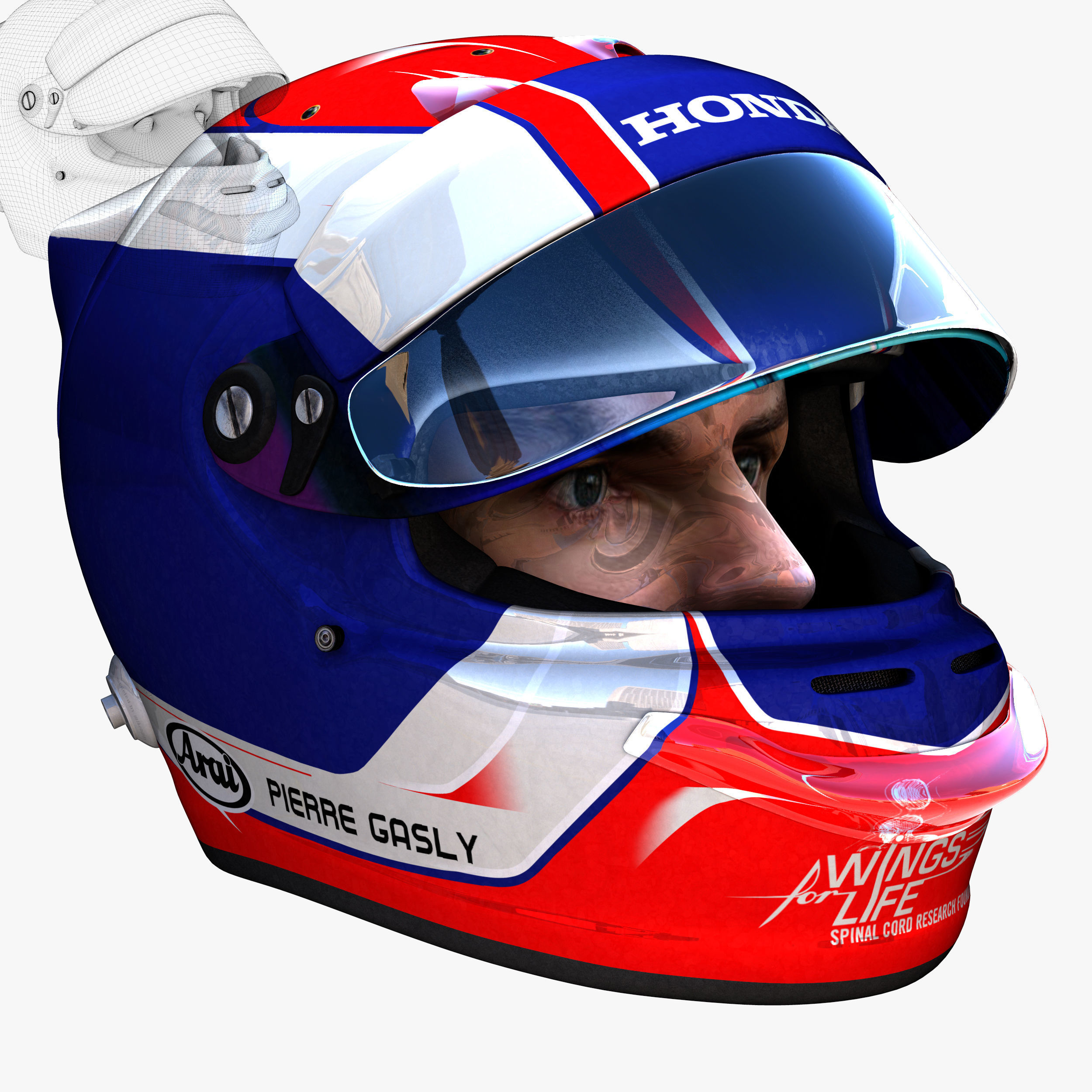 Gasly helmet 2018 Low-poly 3D model_8