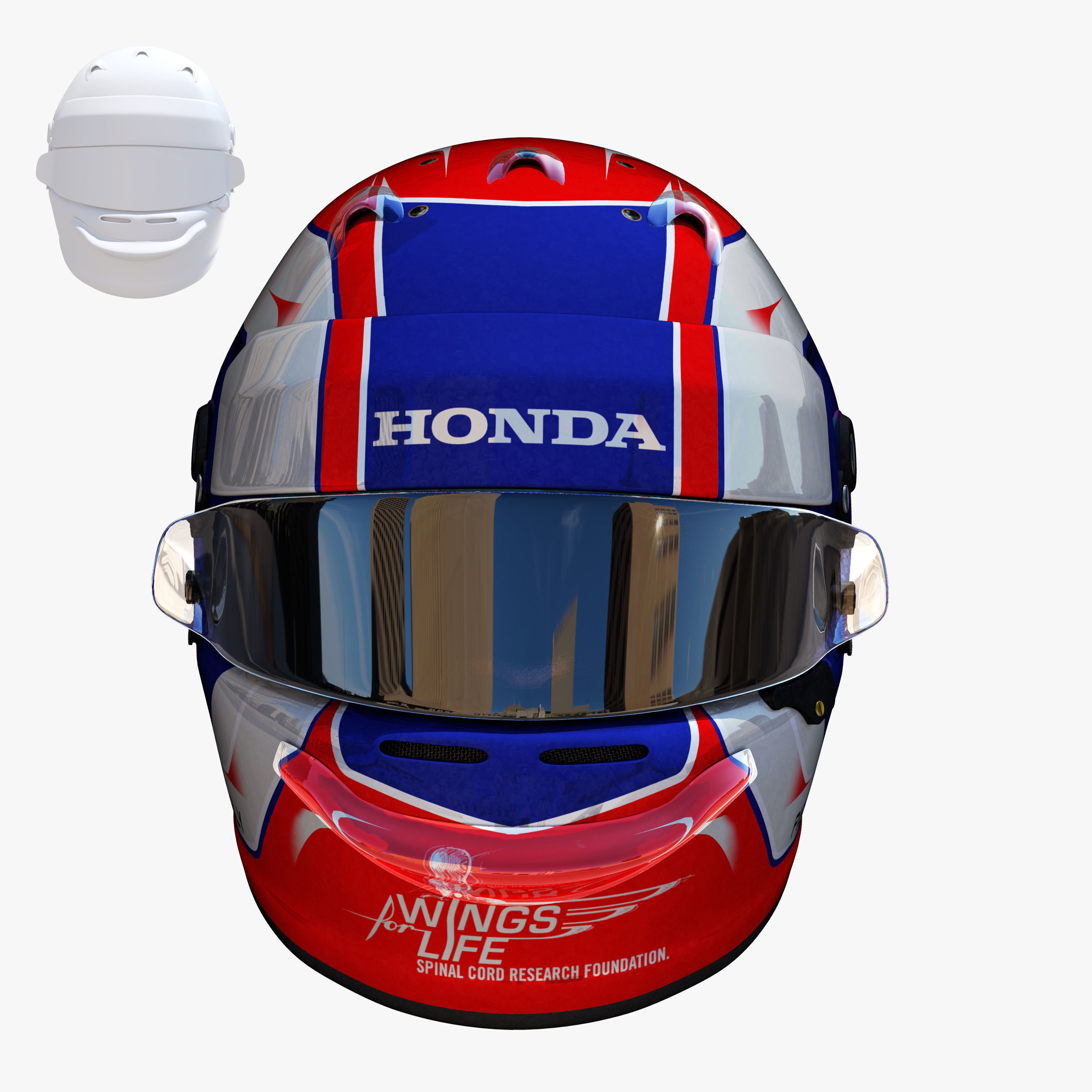 Gasly helmet 2018 Low-poly 3D model_2