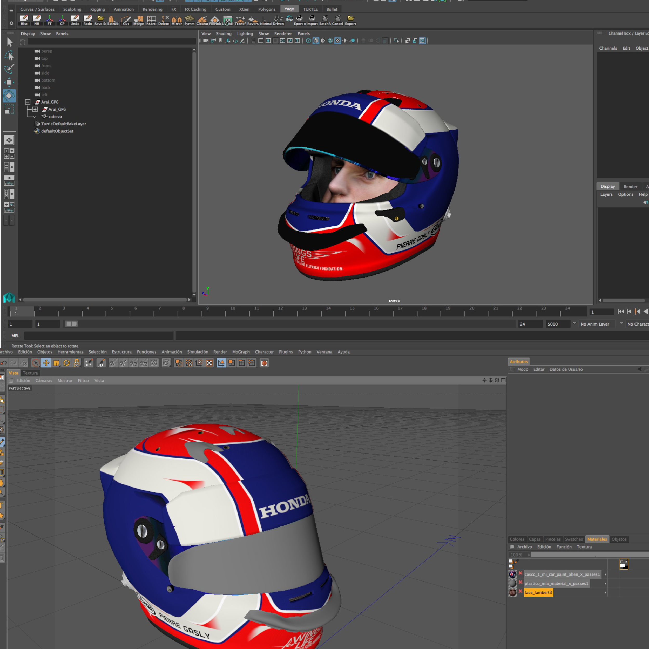 Gasly helmet 2018 Low-poly 3D model_11