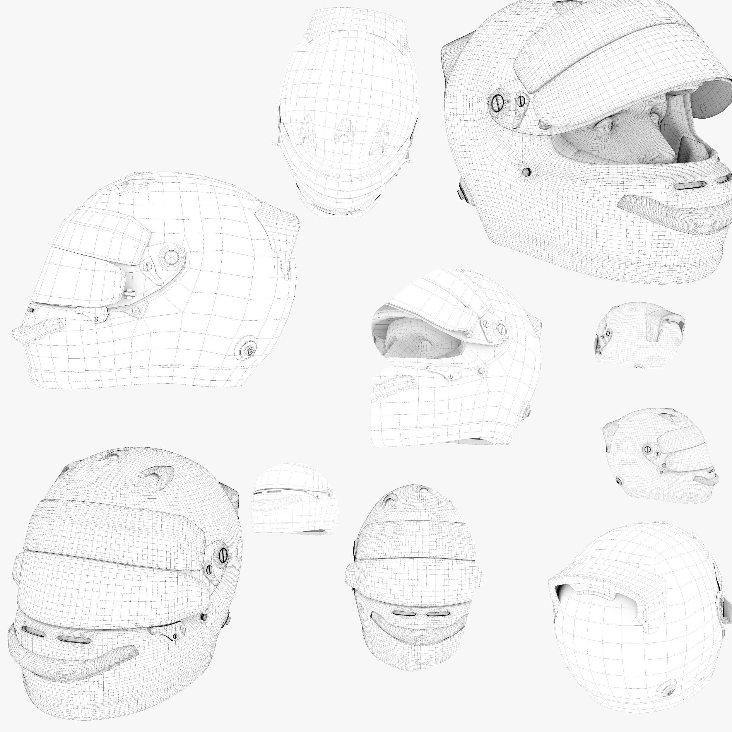 Gasly helmet 2018 Low-poly 3D model_9