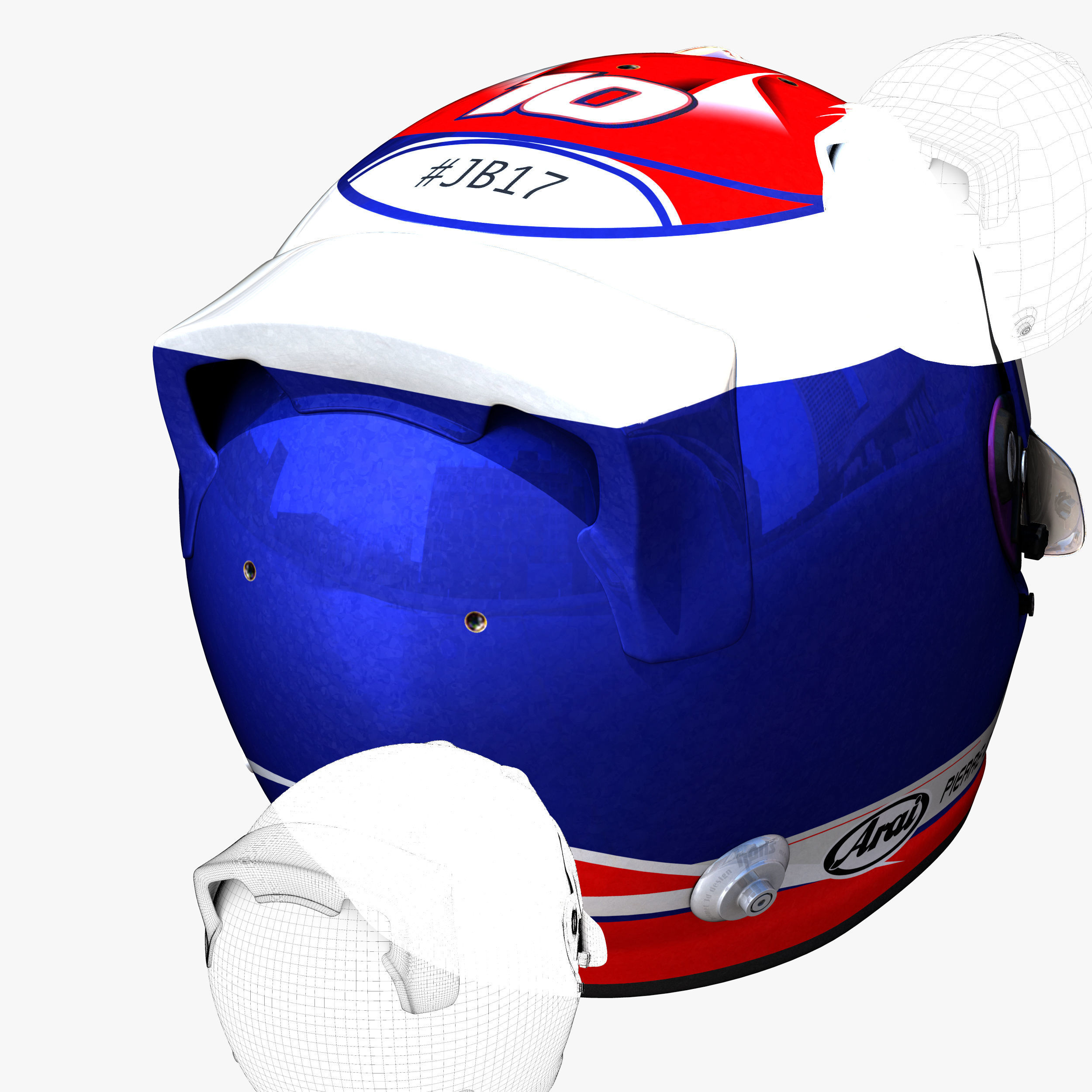 Gasly helmet 2018 Low-poly 3D model_5
