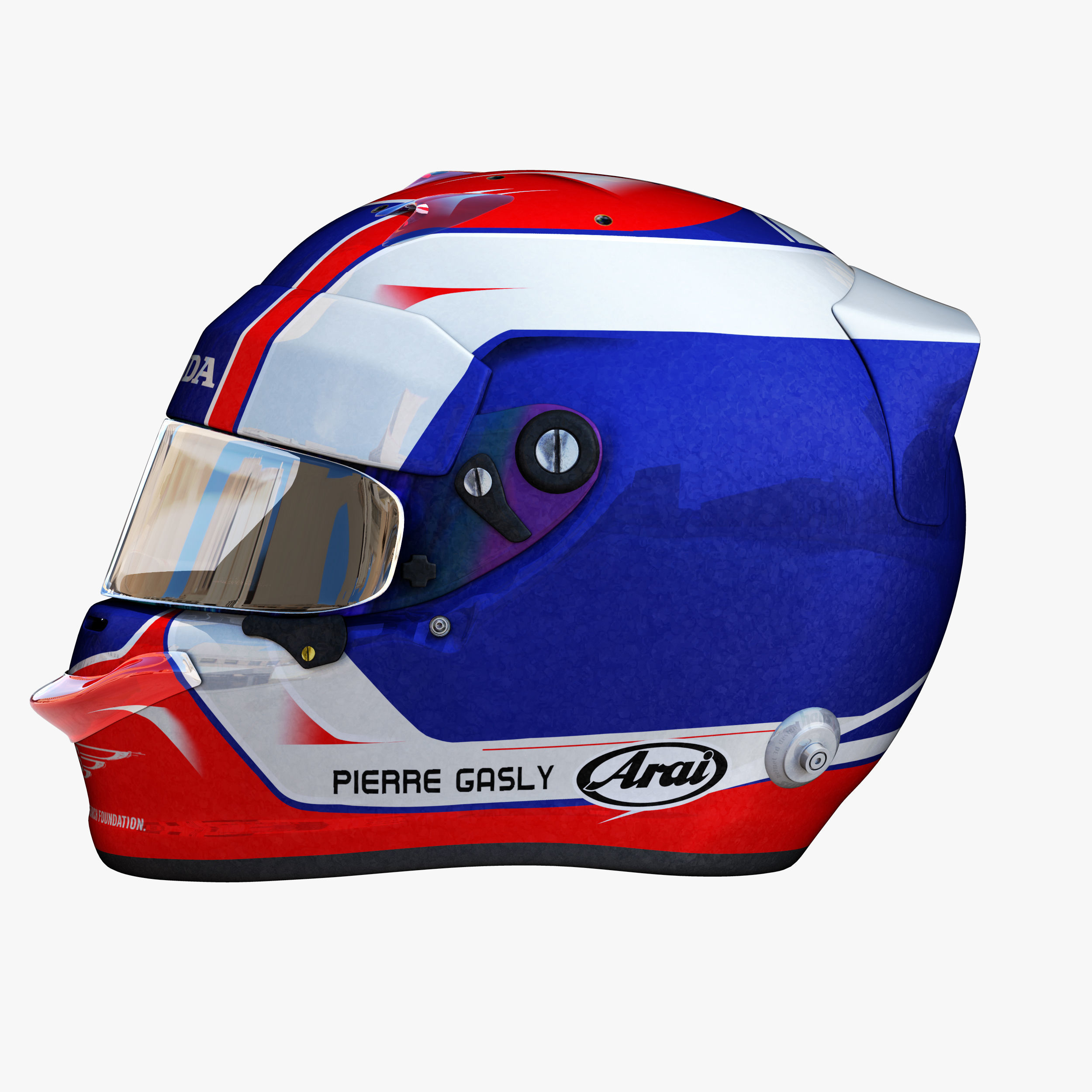 Gasly helmet 2018 Low-poly 3D model_1