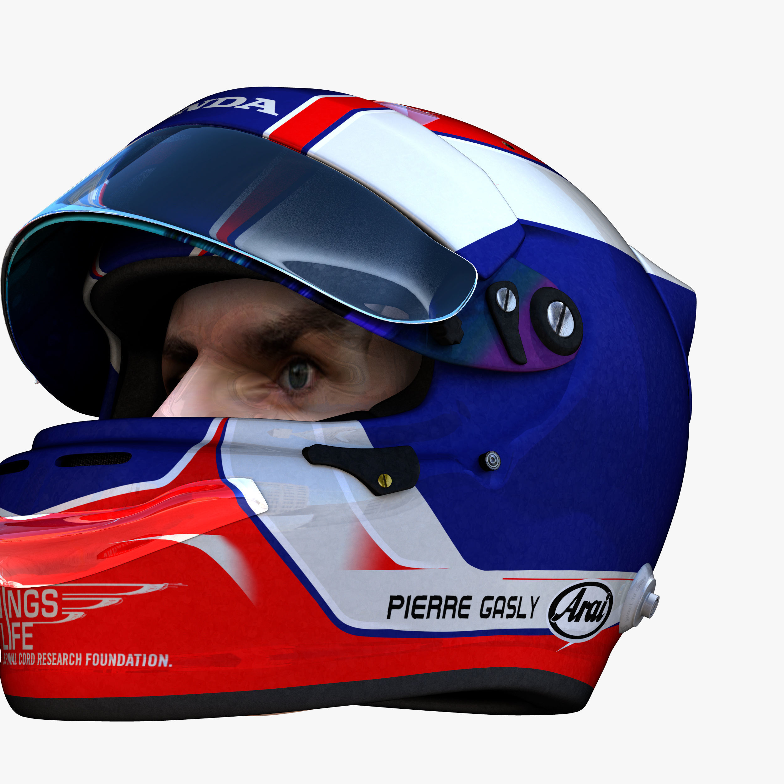 Gasly helmet 2018 Low-poly 3D model_7