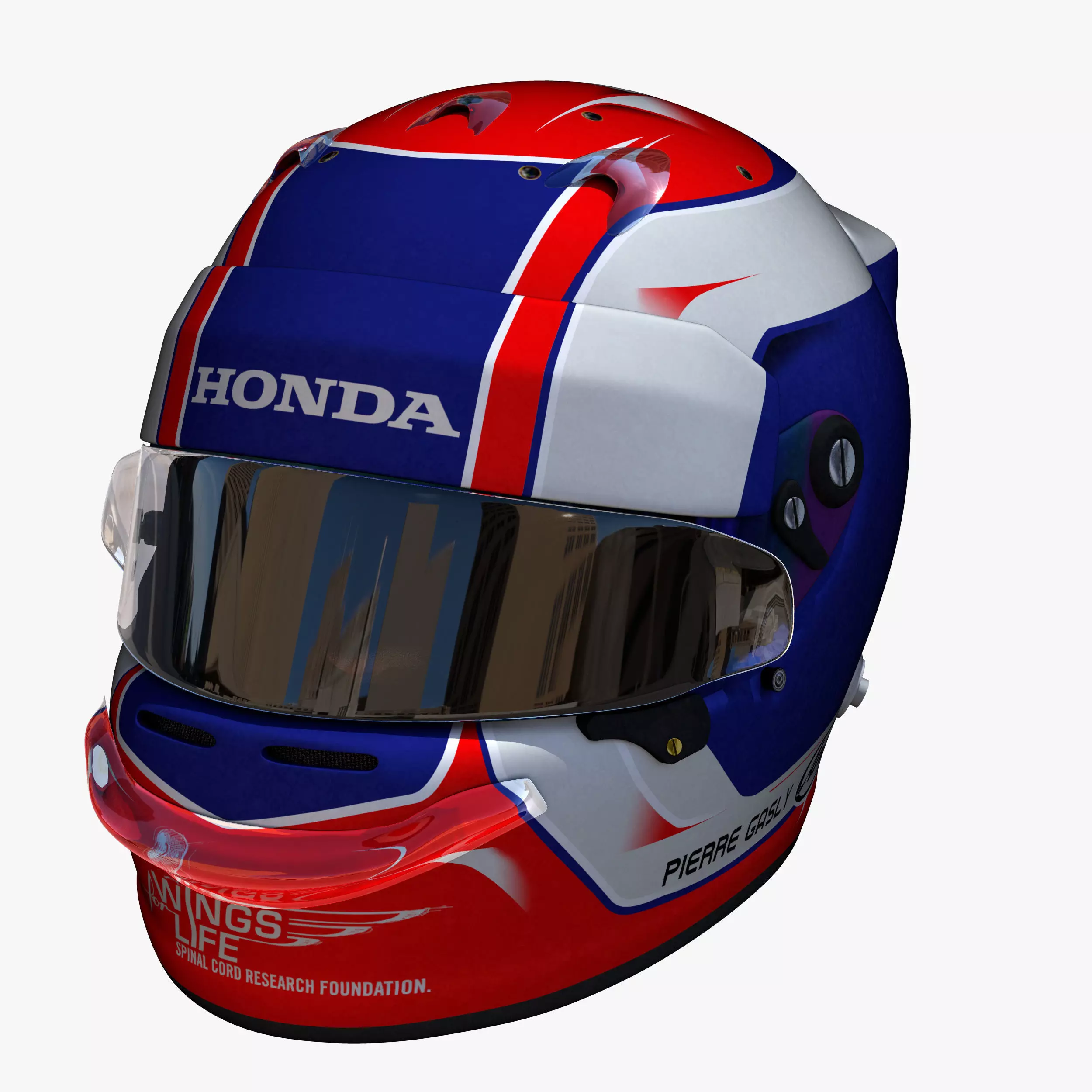 Gasly helmet 2018 Low-poly 3D model_0