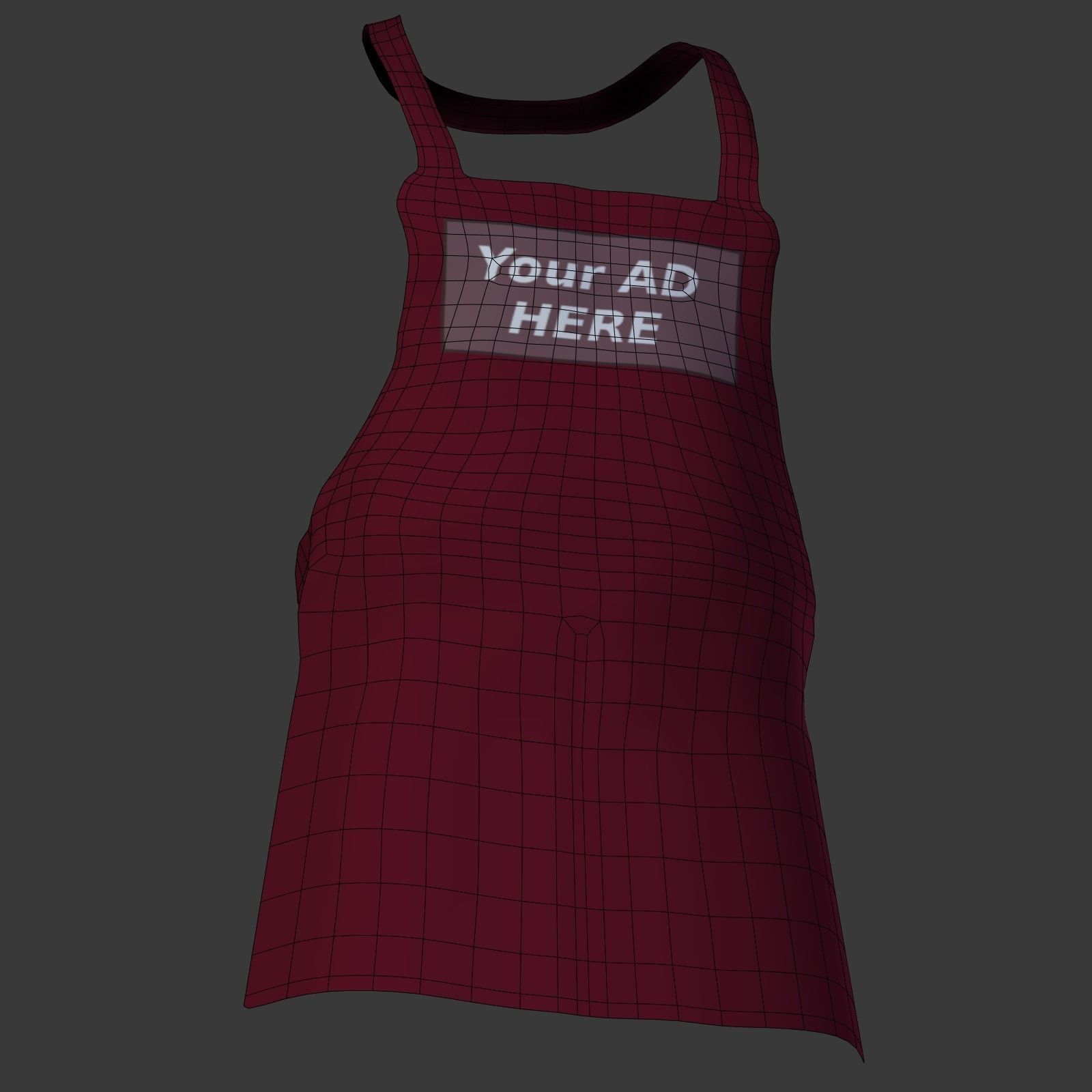 Apron Low-poly 3D model_10