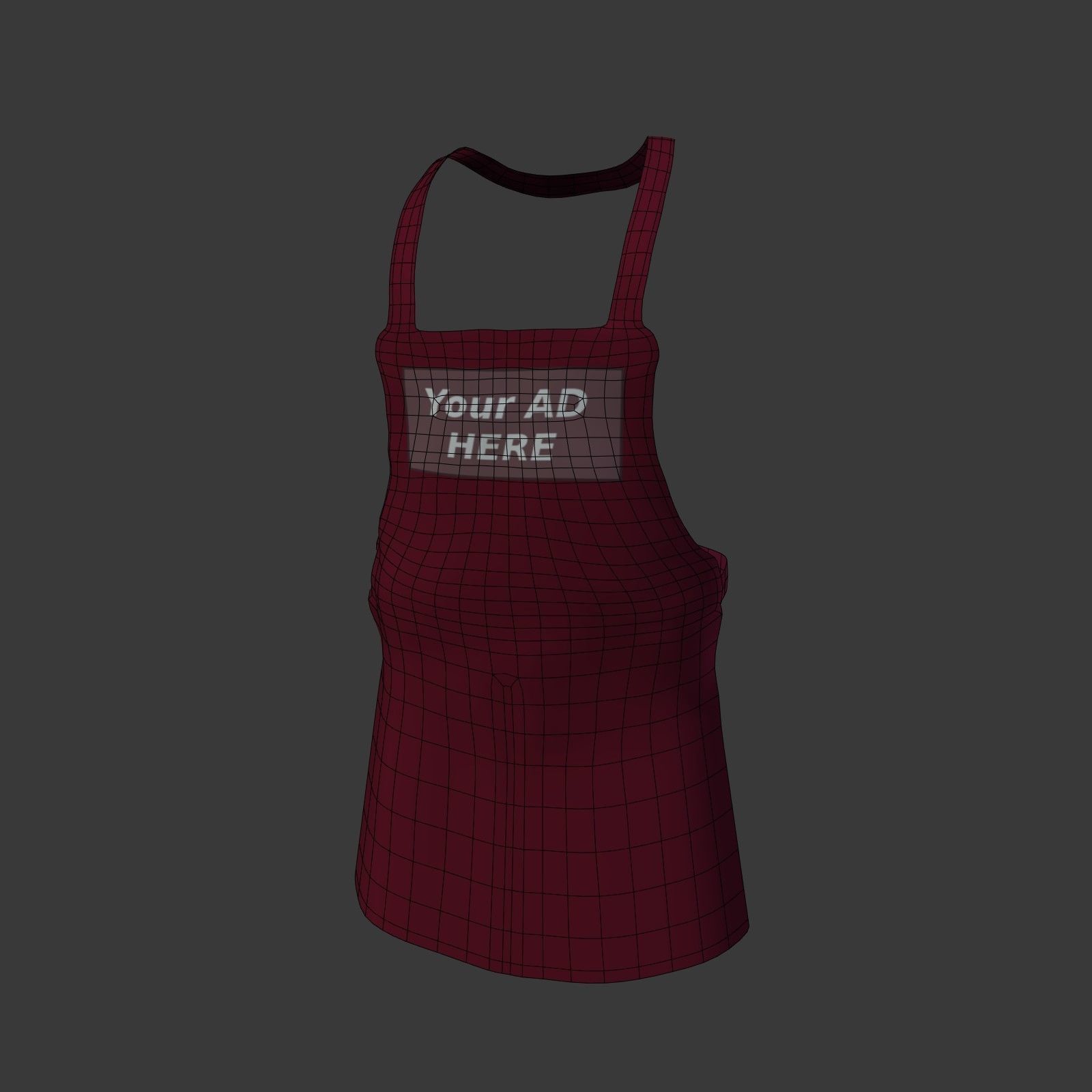 Apron Low-poly 3D model_4