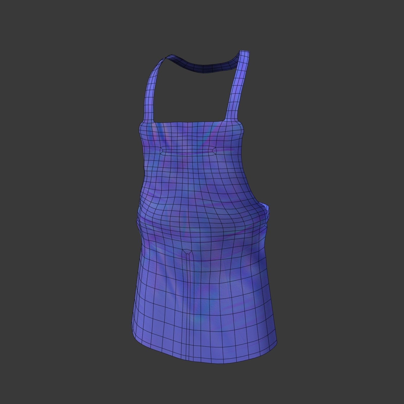 Apron Low-poly 3D model_6