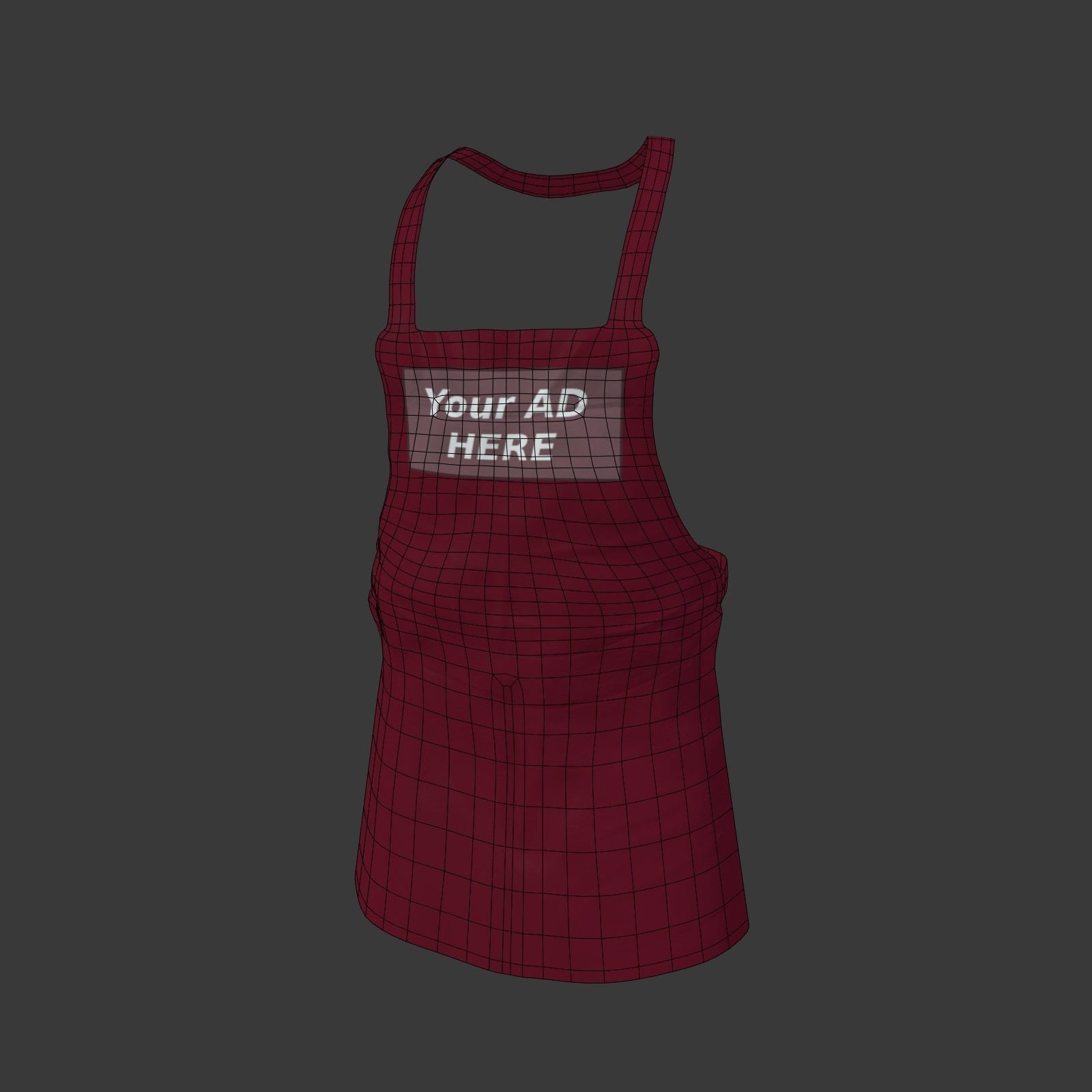 Apron Low-poly 3D model_2