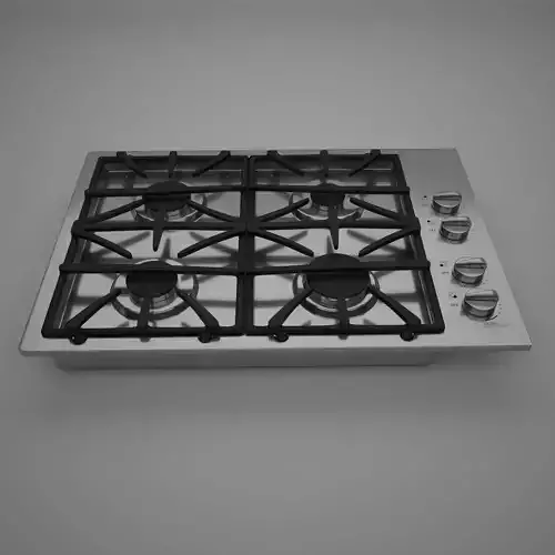 CooktopGE gas cooktop with four burners