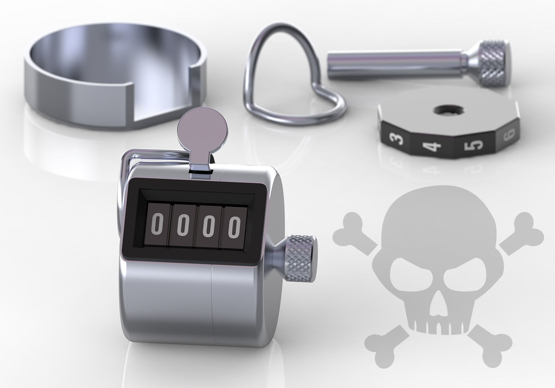 Tally counter  3D model_1