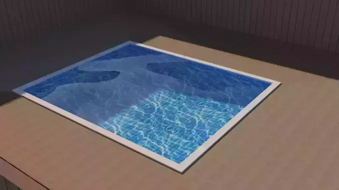 Pool Low Poly swimming in house
