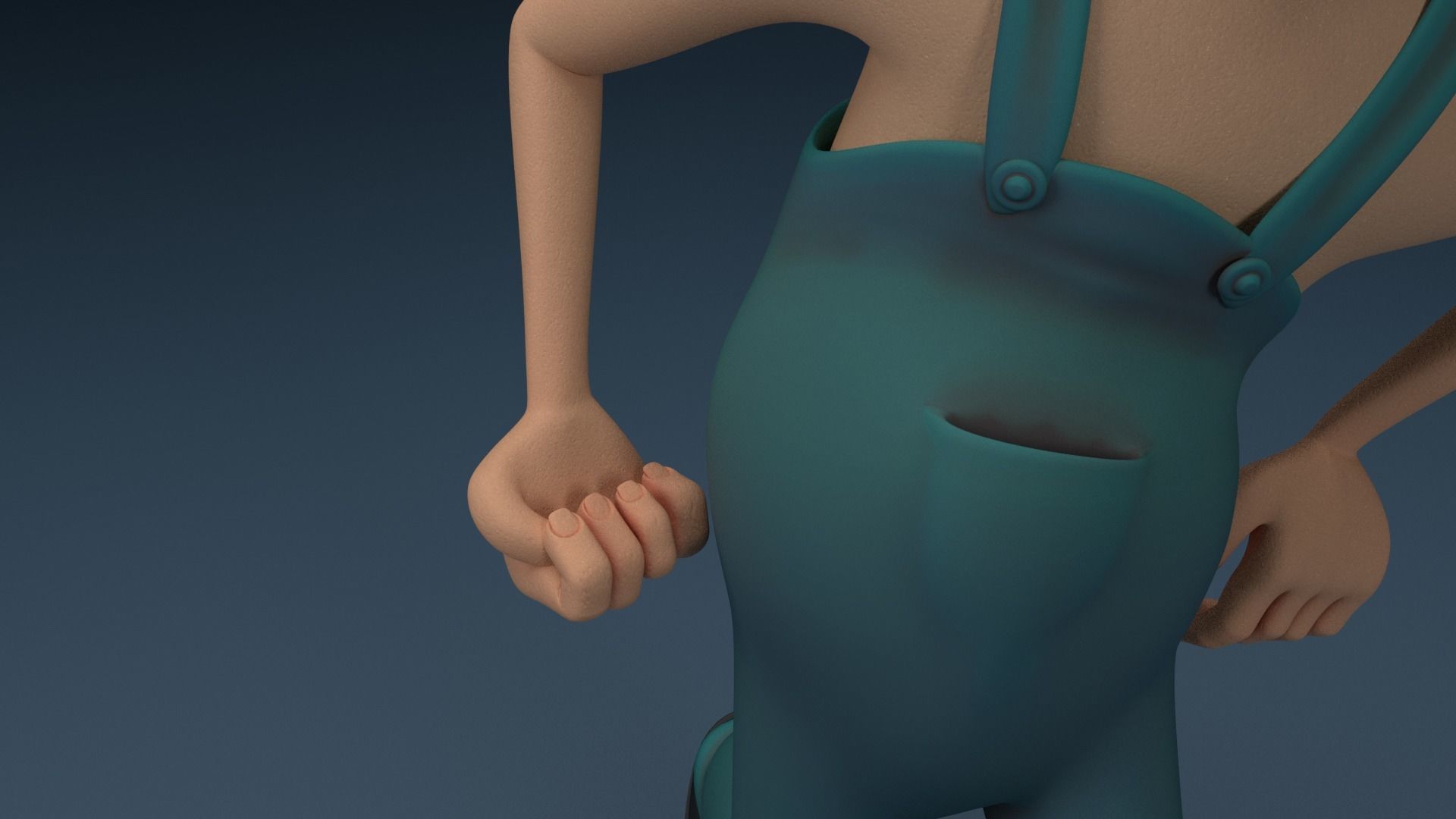 Cartoon Redneck Rigged Low-poly 3D model_14