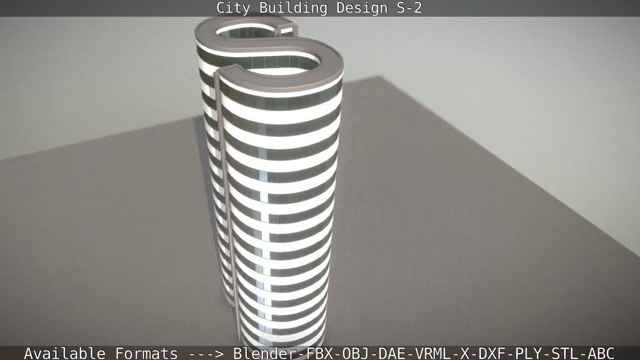 City Building Design S-2  Low-poly 3D model_19