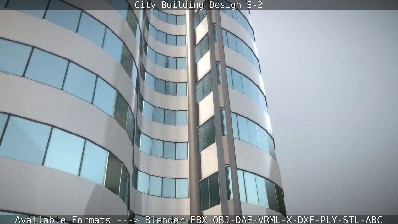 City Building Design S-2  Low-poly 3D model_33