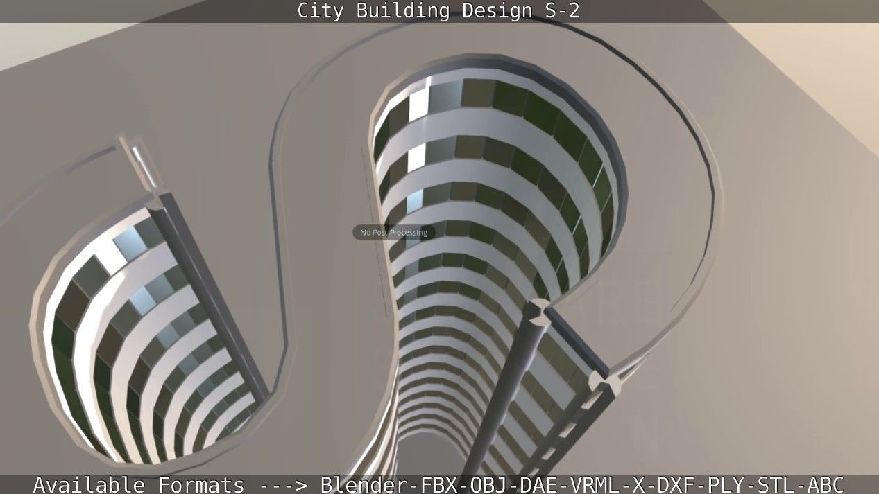 City Building Design S-2  Low-poly 3D model_64