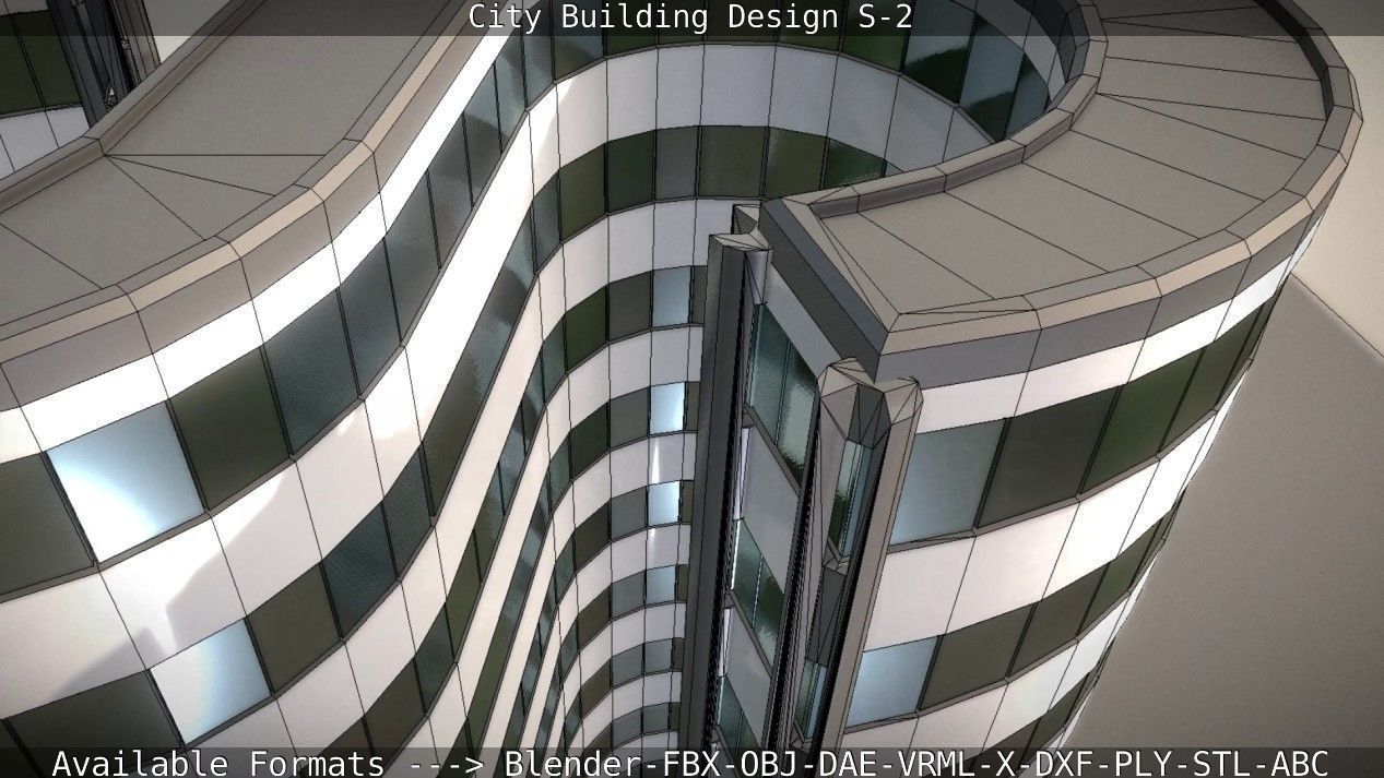 City Building Design S-2  Low-poly 3D model_58