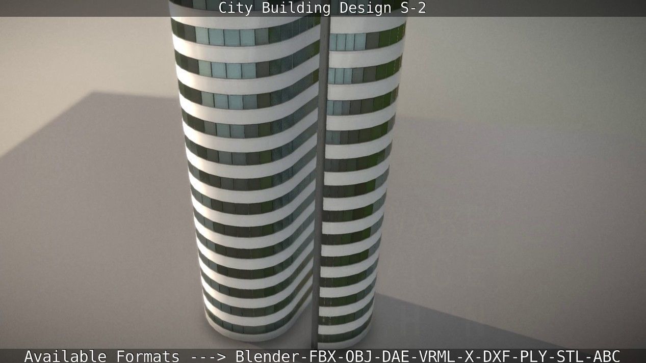 City Building Design S-2  Low-poly 3D model_29