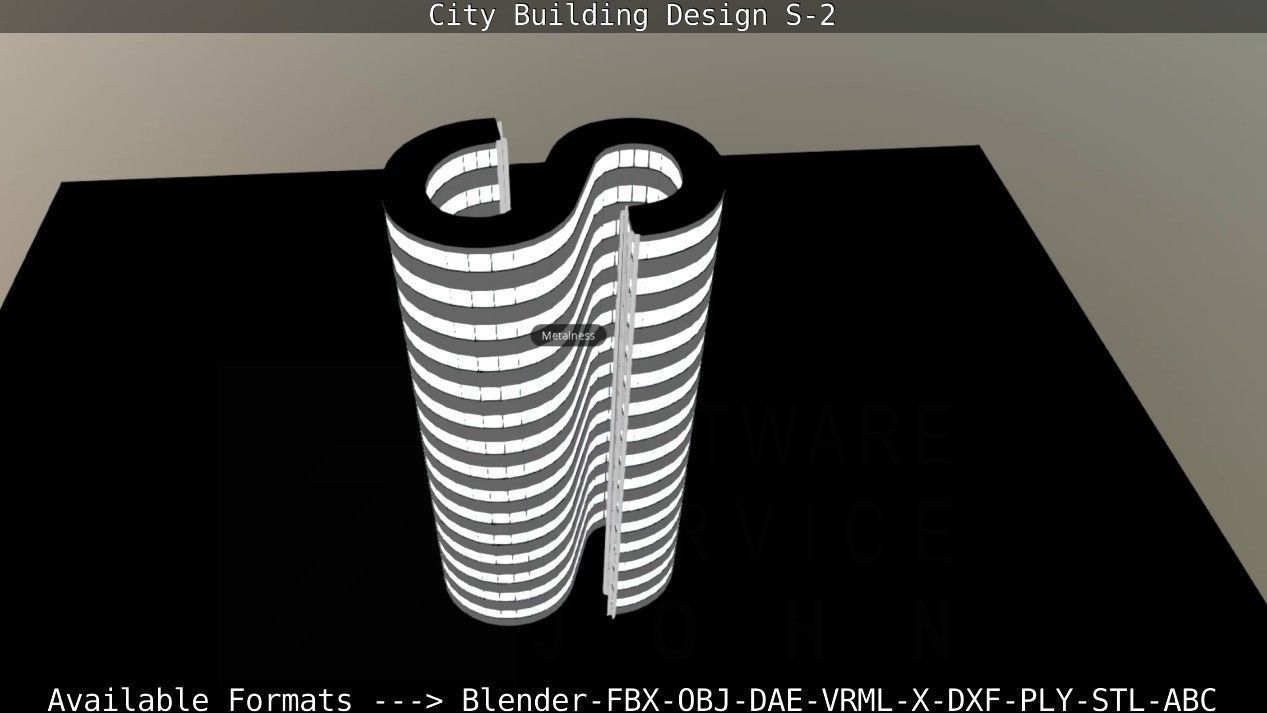 City Building Design S-2  Low-poly 3D model_80