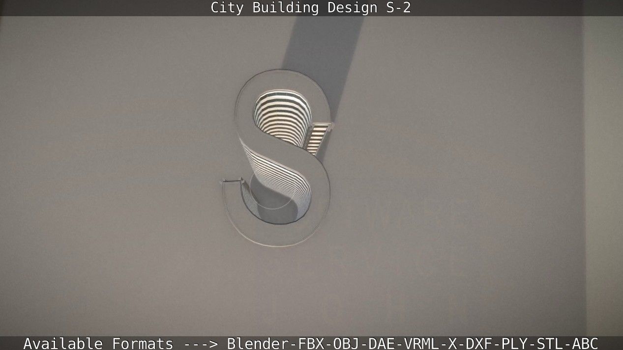 City Building Design S-2  Low-poly 3D model_26