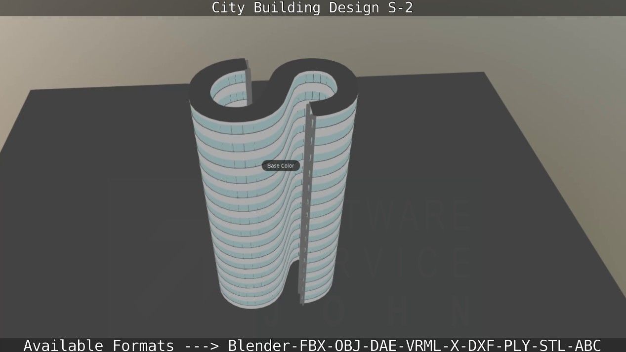 City Building Design S-2  Low-poly 3D model_79