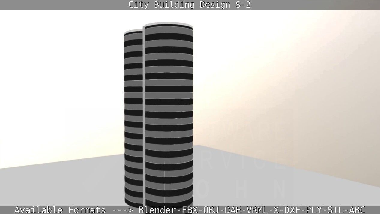City Building Design S-2  Low-poly 3D model_76