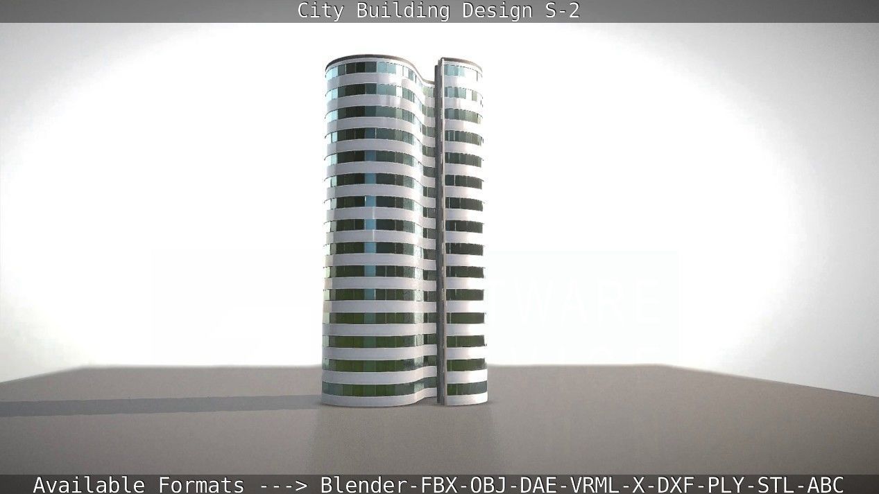 City Building Design S-2  Low-poly 3D model_14