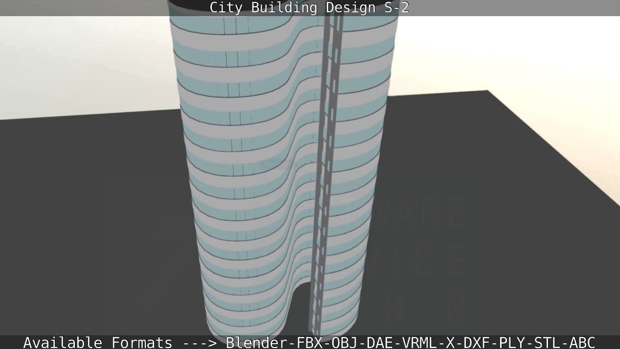 City Building Design S-2  Low-poly 3D model_68