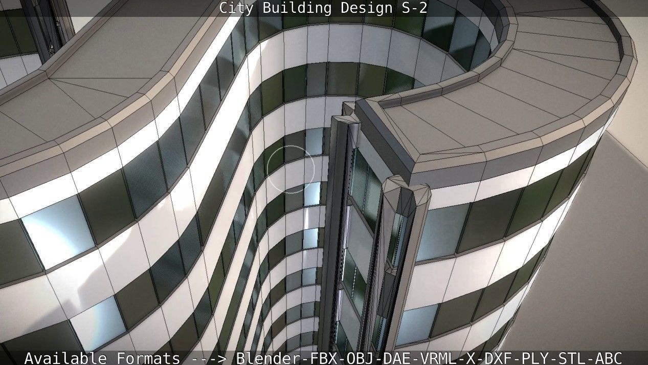 City Building Design S-2  Low-poly 3D model_59