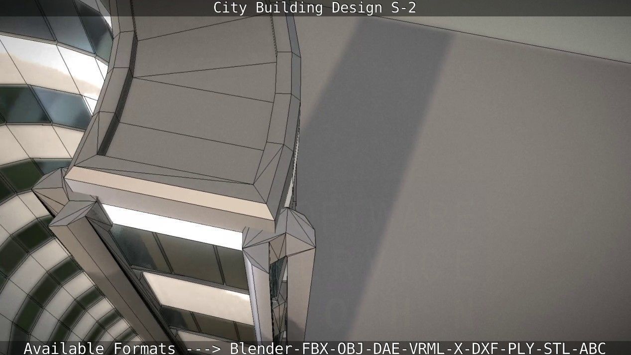 City Building Design S-2  Low-poly 3D model_50