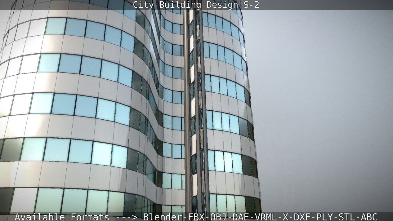 City Building Design S-2  Low-poly 3D model_45