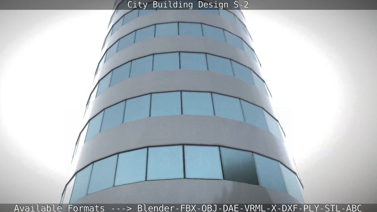 City Building Design S-2  Low-poly 3D model_95