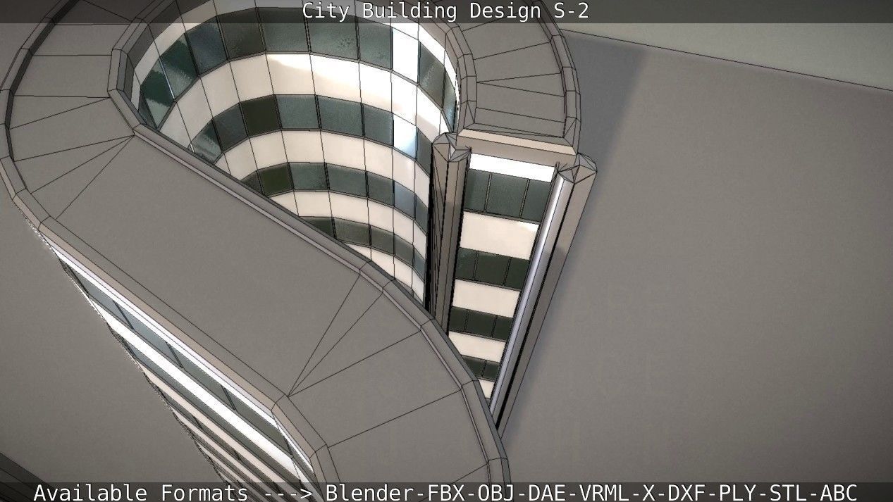 City Building Design S-2  Low-poly 3D model_49