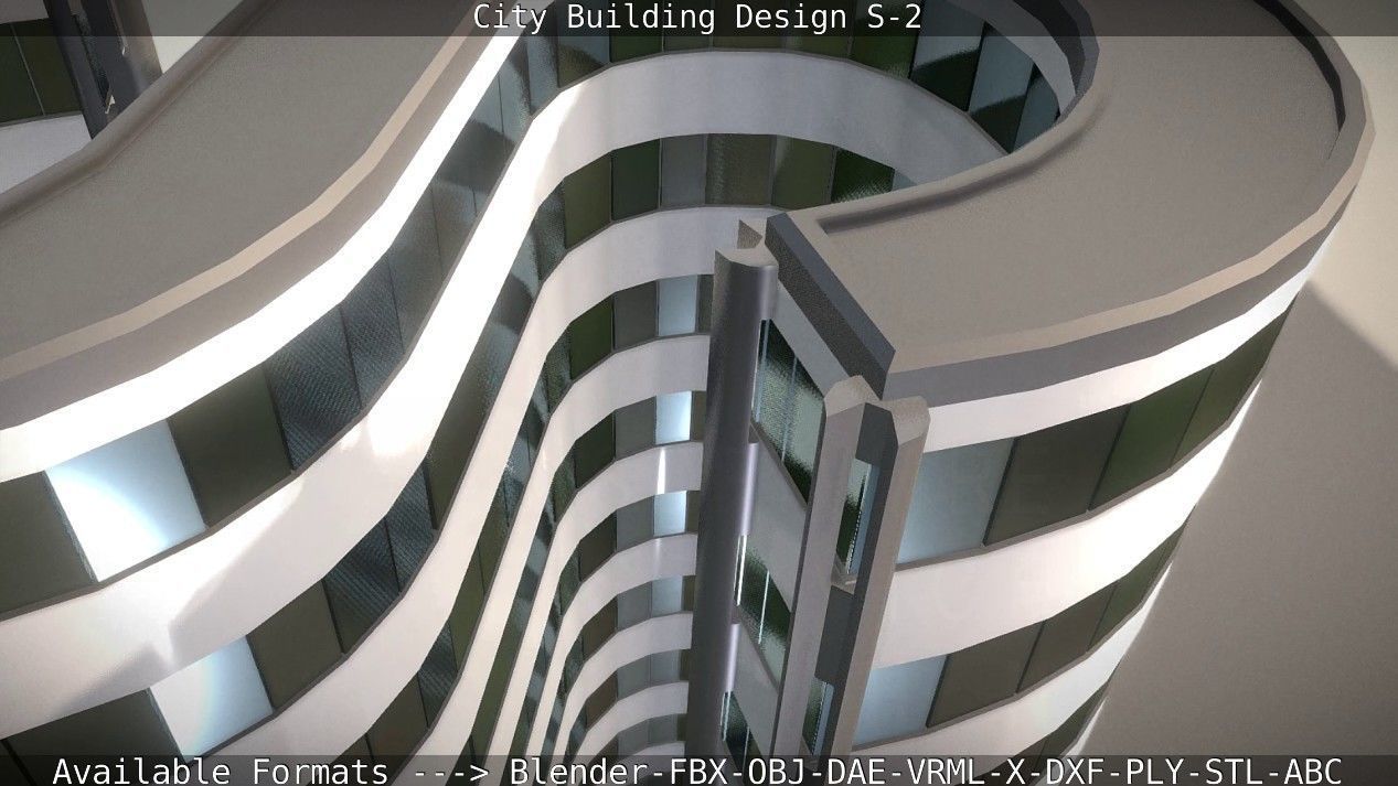City Building Design S-2  Low-poly 3D model_61