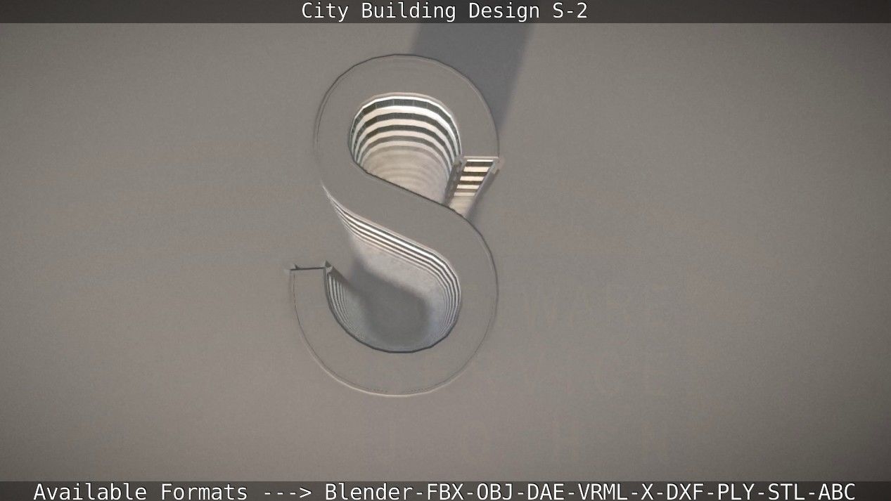 City Building Design S-2  Low-poly 3D model_27