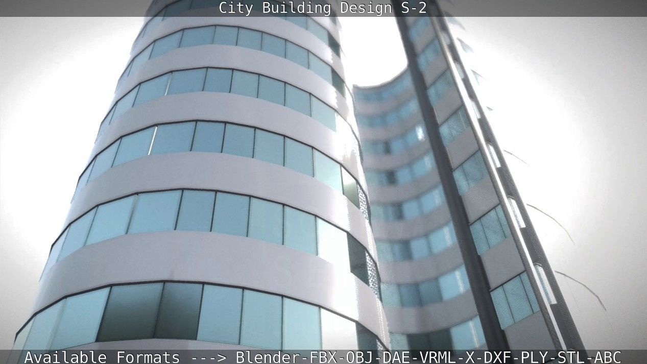 City Building Design S-2  Low-poly 3D model_96