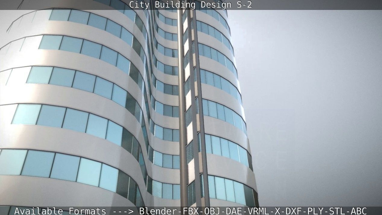 City Building Design S-2  Low-poly 3D model_43