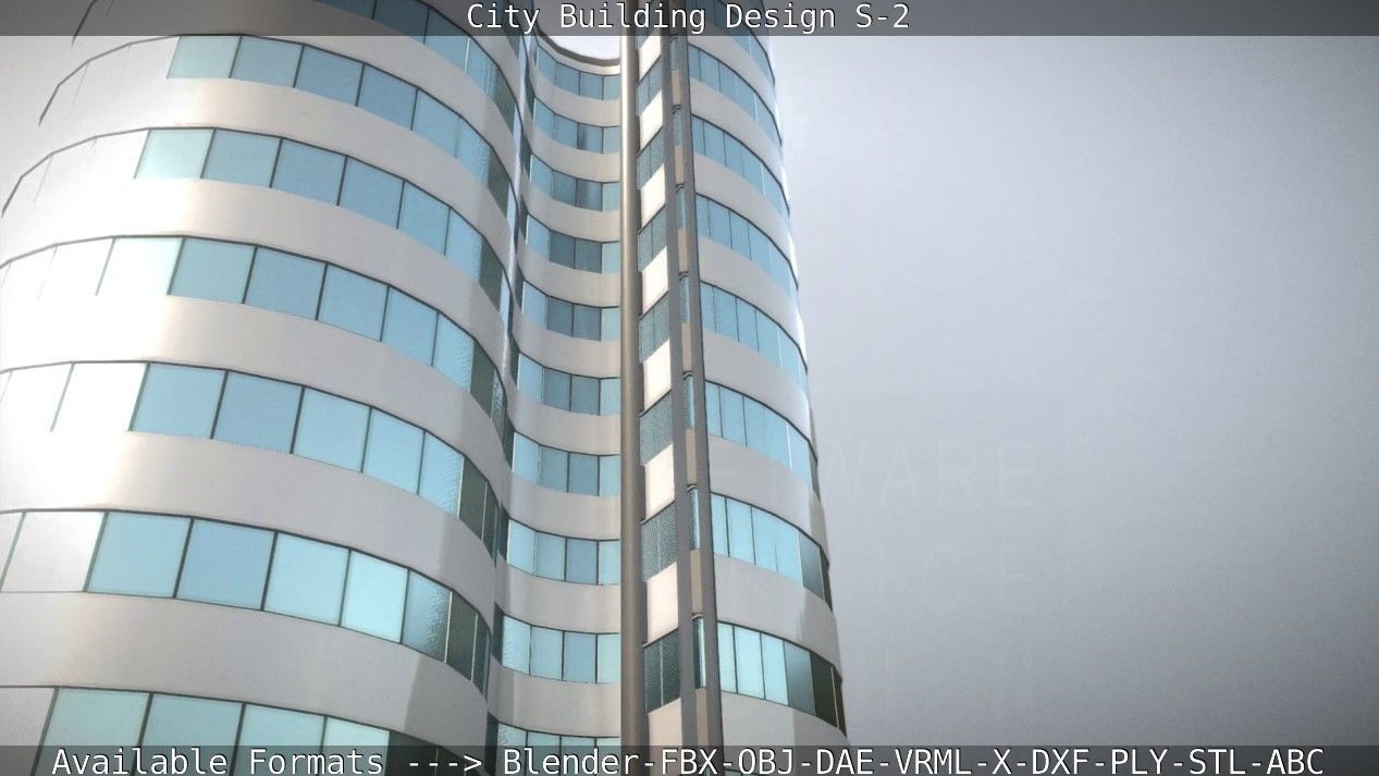 City Building Design S-2  Low-poly 3D model_32