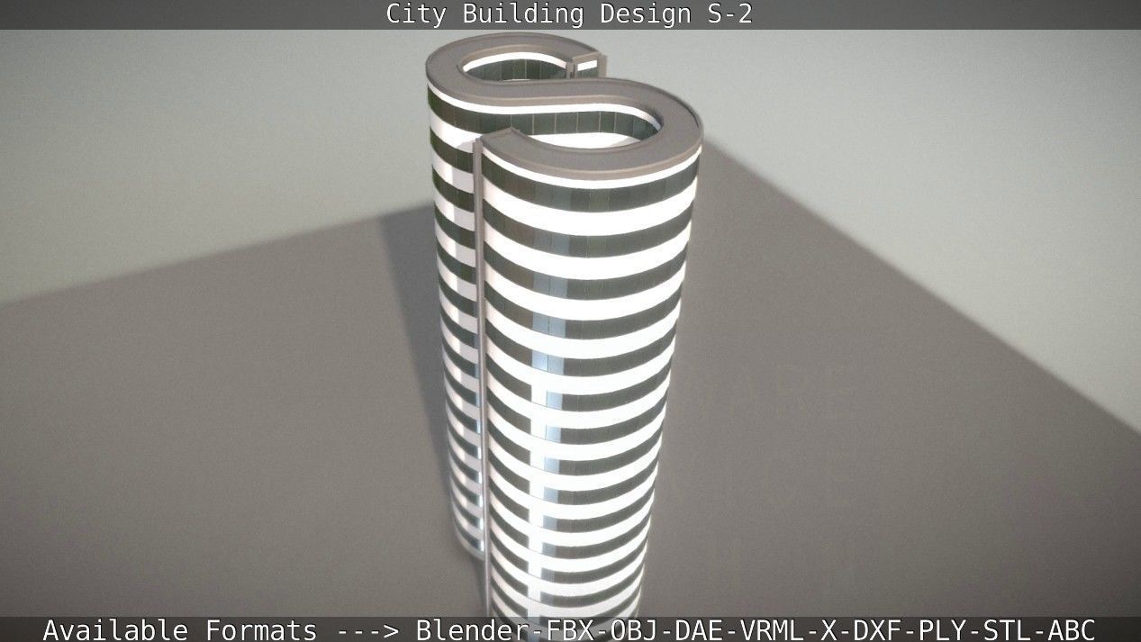 City Building Design S-2  Low-poly 3D model_20