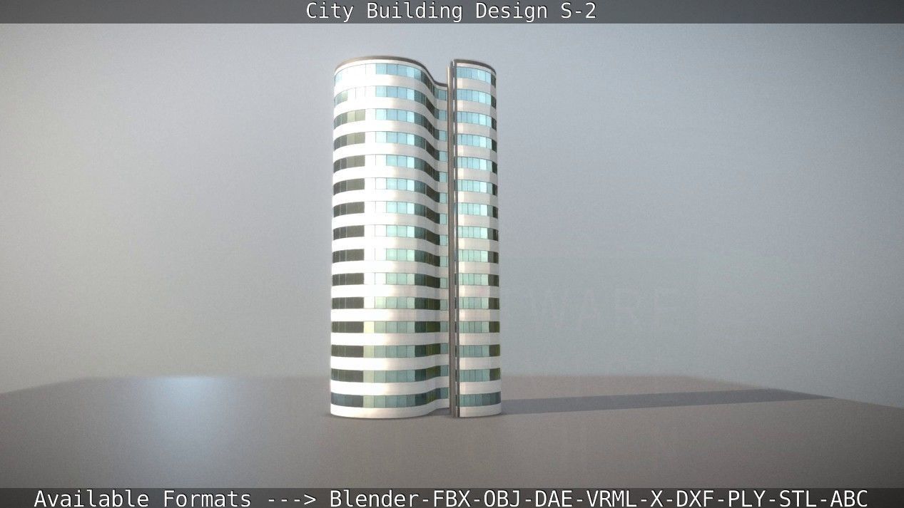 City Building Design S-2  Low-poly 3D model_11