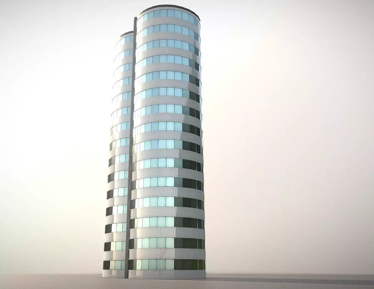 City Building Design S-2  Low-poly 3D model_0