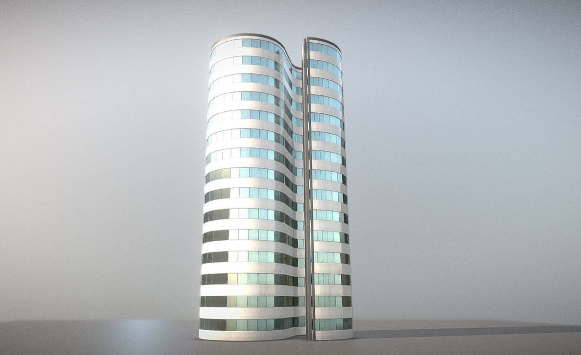 City Building Design S-2  Low-poly 3D model_4