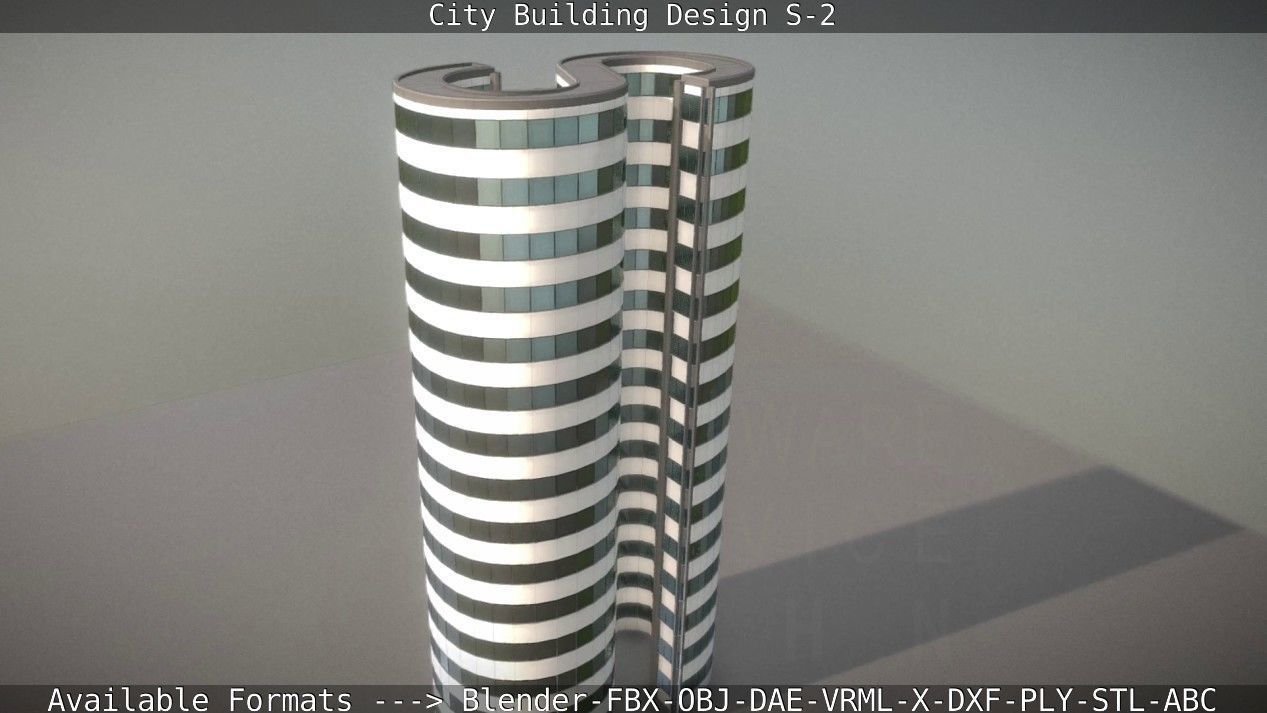 City Building Design S-2  Low-poly 3D model_85