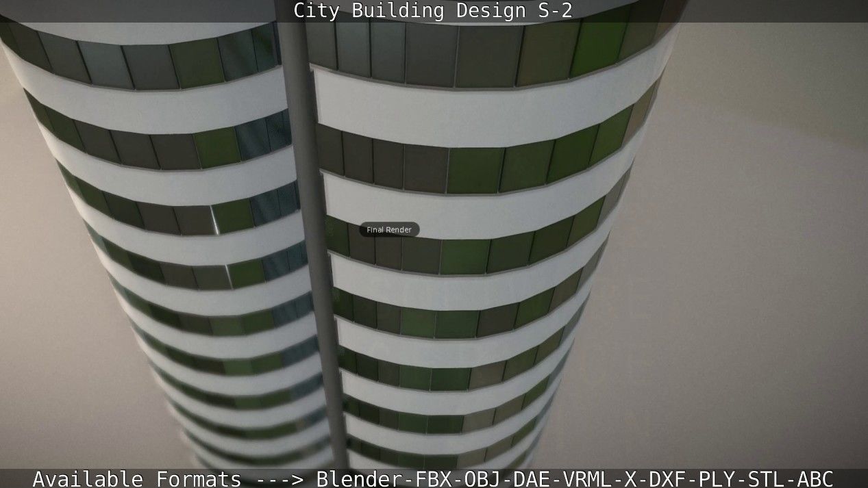 City Building Design S-2  Low-poly 3D model_90