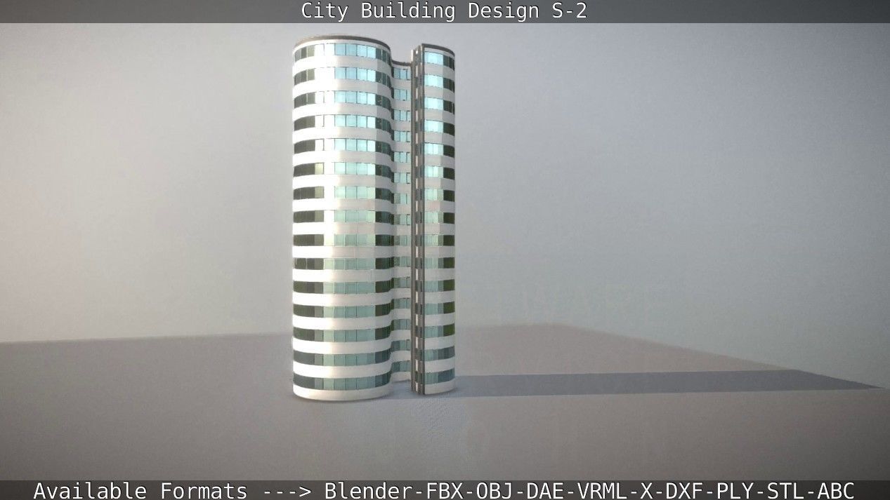 City Building Design S-2  Low-poly 3D model_17
