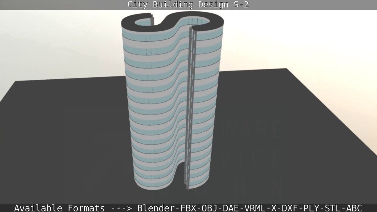 City Building Design S-2  Low-poly 3D model_69