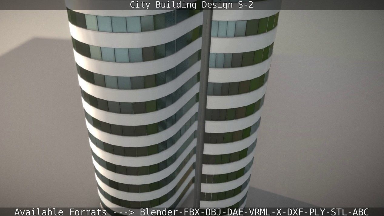 City Building Design S-2  Low-poly 3D model_30
