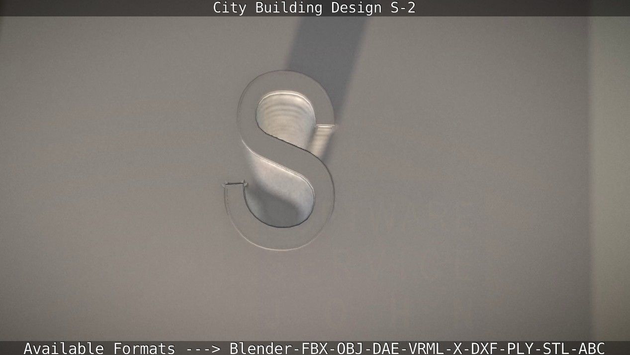 City Building Design S-2  Low-poly 3D model_25