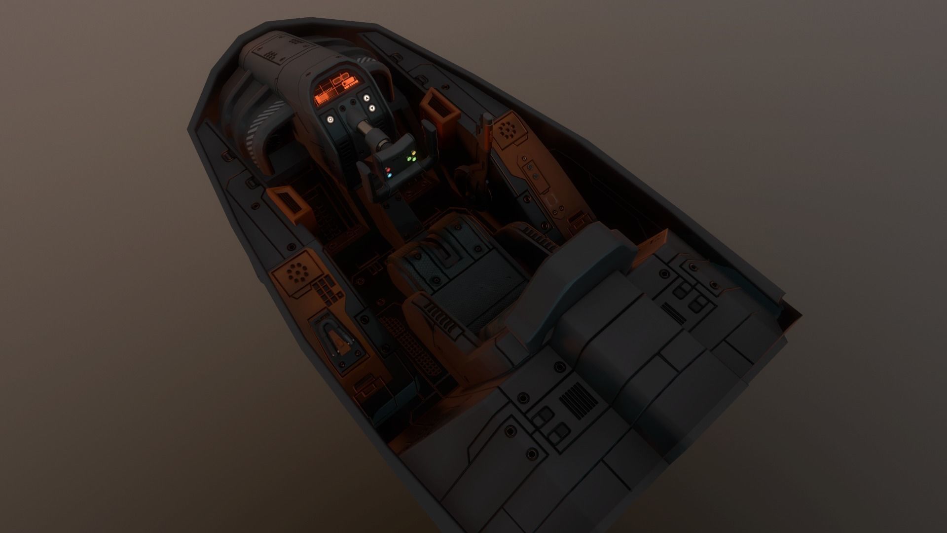 Sci-fi Racing Spaceship Low-poly 3D model_10
